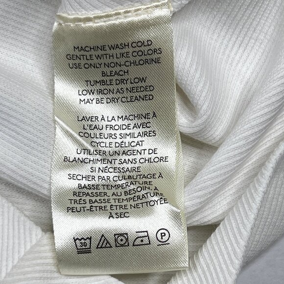 Maeve by Anthropologie Front Zip Ribbed Scoop Neck Top White Size S - NWT - Picture 7 of 7